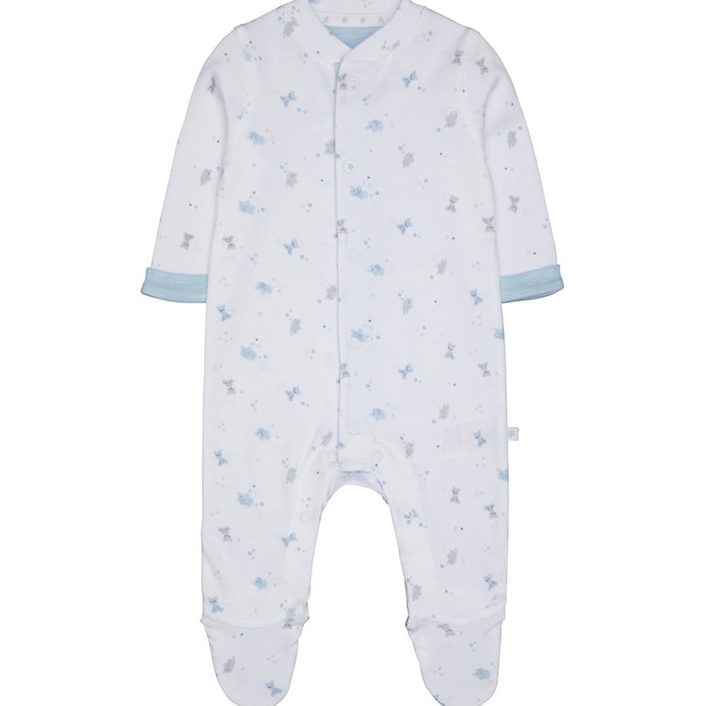 

Boys Full Sleeves Elephant Romper - White