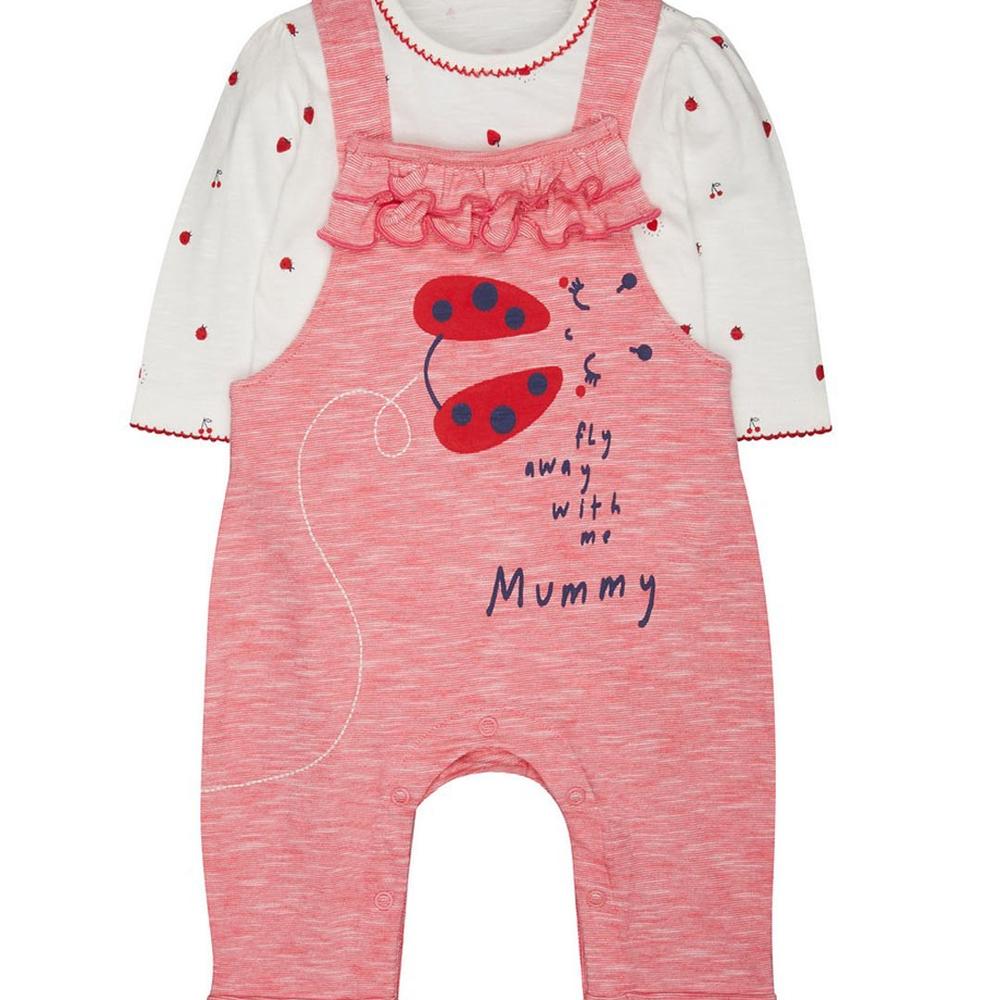 

Striped Strawberry Dungarees And Bodysuit Set