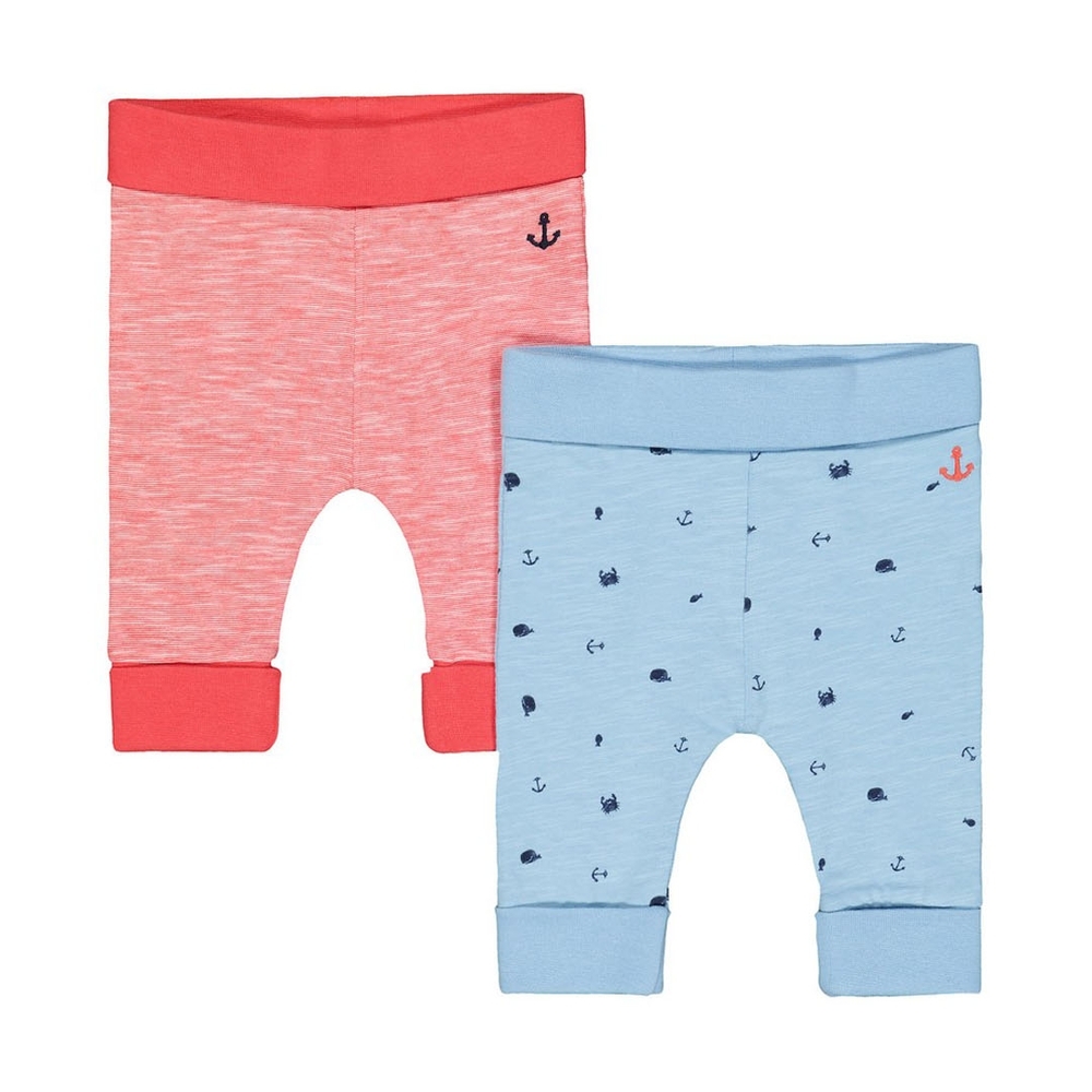 

Boys Joggers Anchor Print And Embroidery - Pack Of 2 - Blue Red