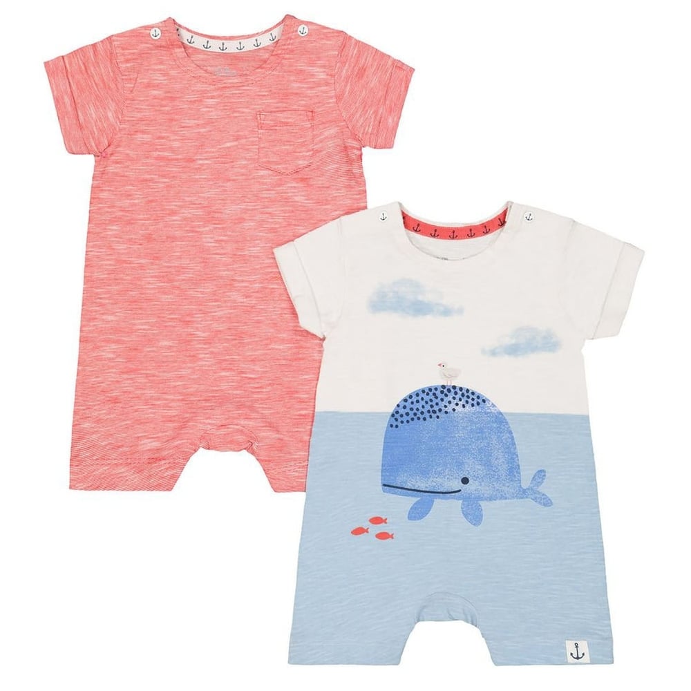 

Whale And Red Rompers 2 Pack