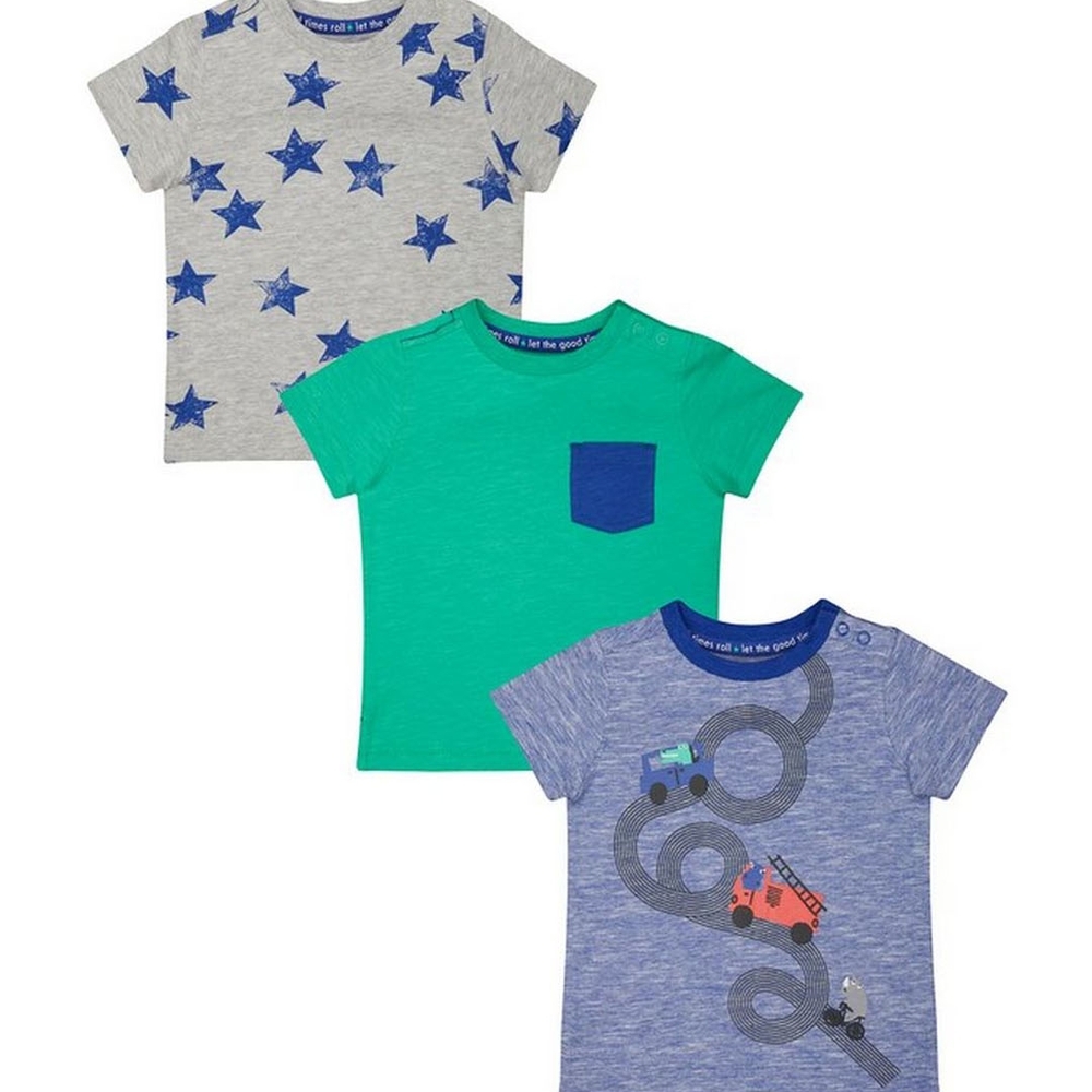 

Car Green And Star T-Shirts - 3 Pack