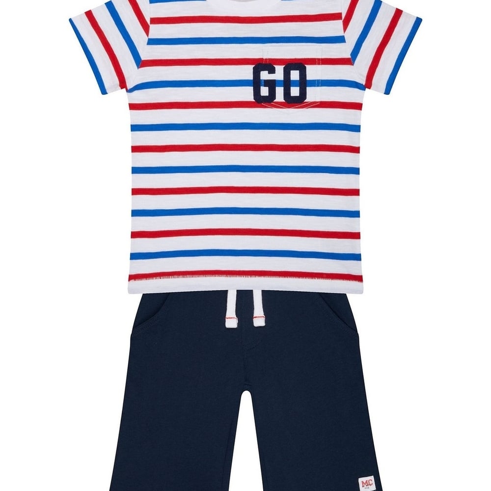 

Striped T-Shirt And Shorts Set