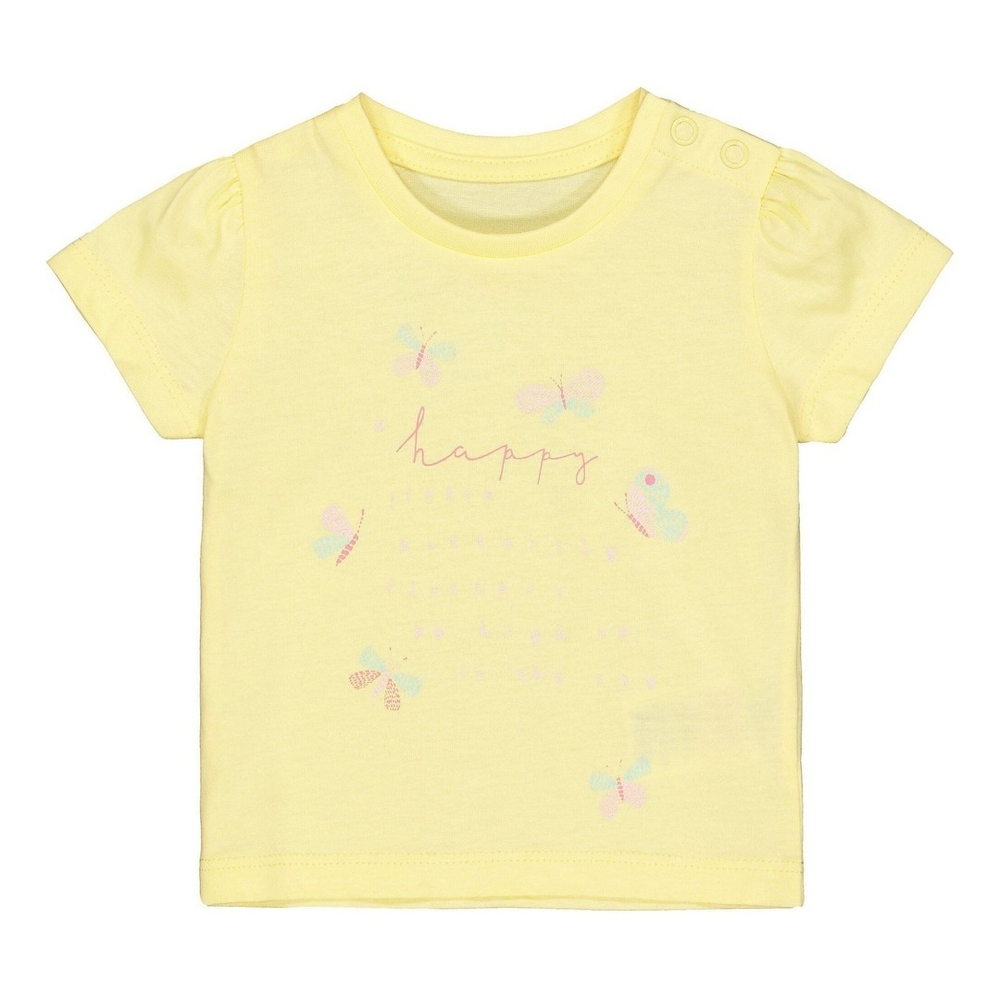 

Girls Half Sleeves T-Shirt Text Print - Yellow