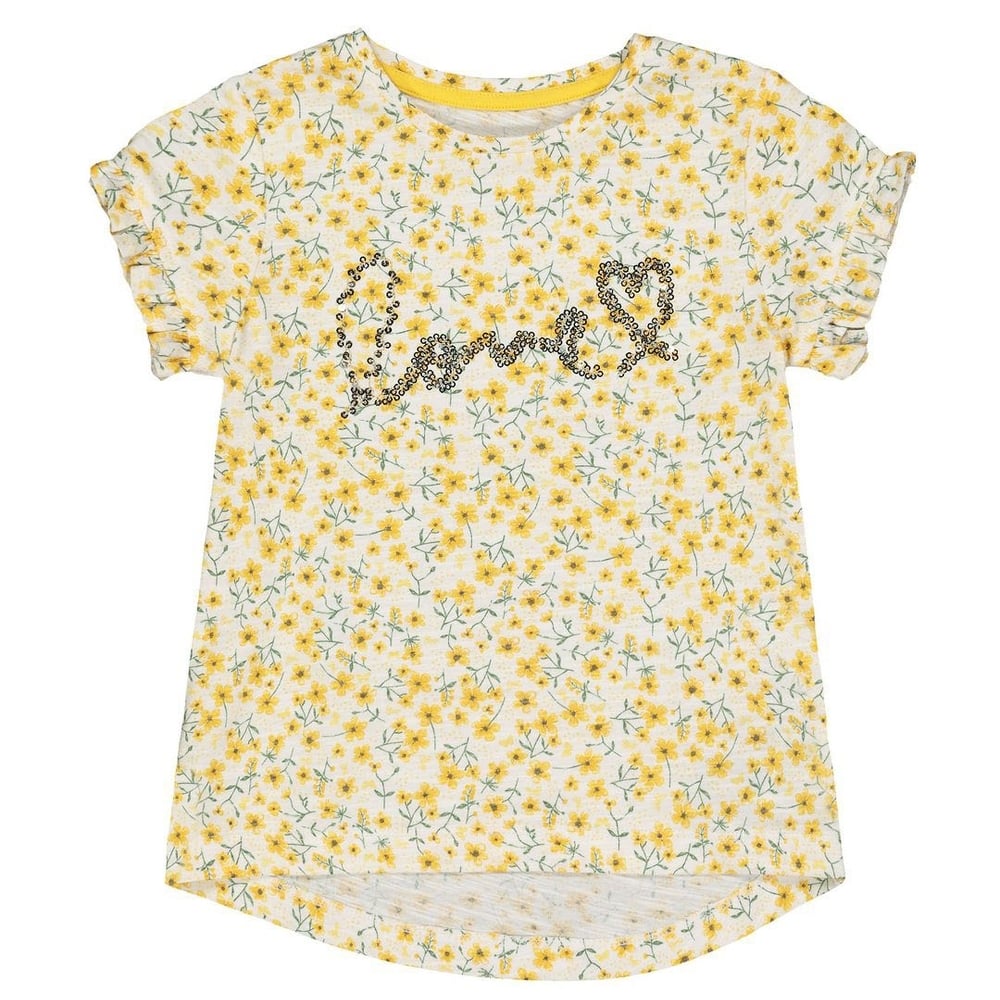 

Yellow Flower Sequin T-Shirt