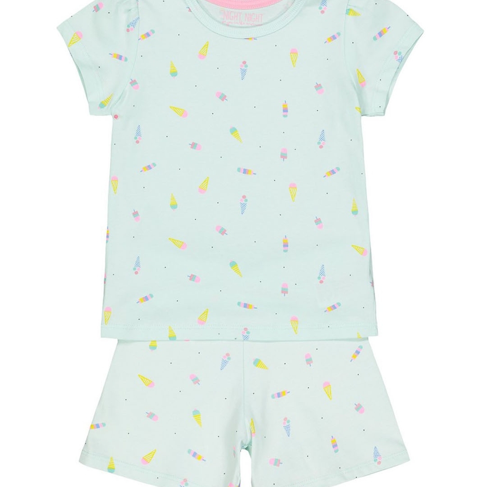 

Ice Cream Green Shortie Pyjamas