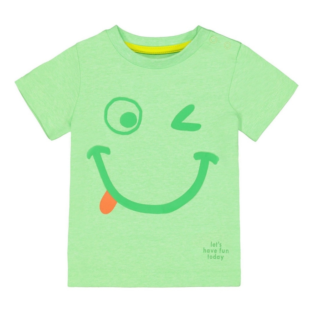 

Boys Half Sleeves T-Shirt 3D Smiley Print - Green