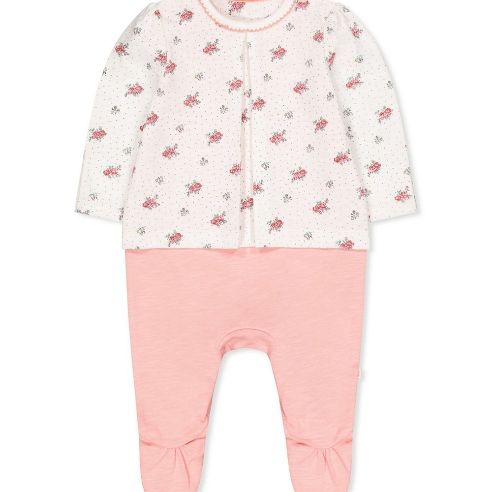 

Pink Ditsy Floral Mock T-Shirt All In One