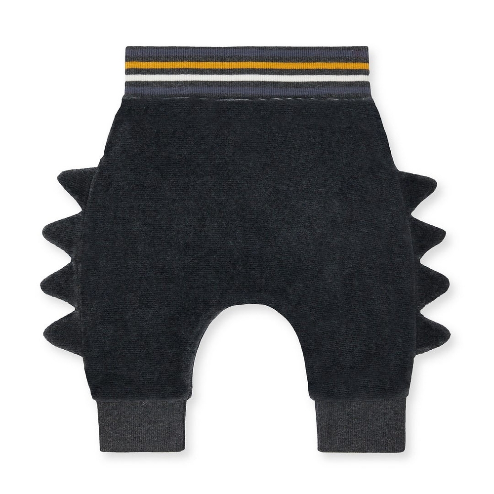 

Boys Velour Joggers 3D Dinosaur Spike Details - Grey