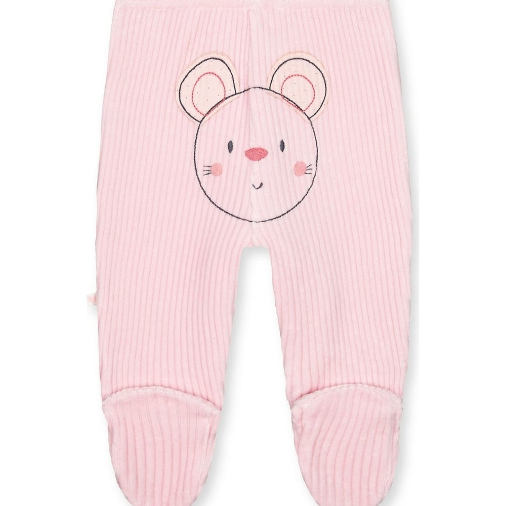 

My First Pink Mouse Rib Velour Leggings