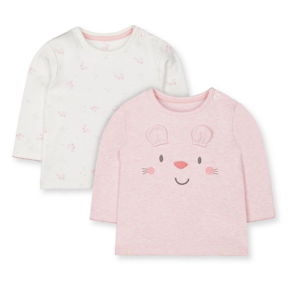 

My First Pink Mouse And Ballet Shoes T-Shirts 2 Pack