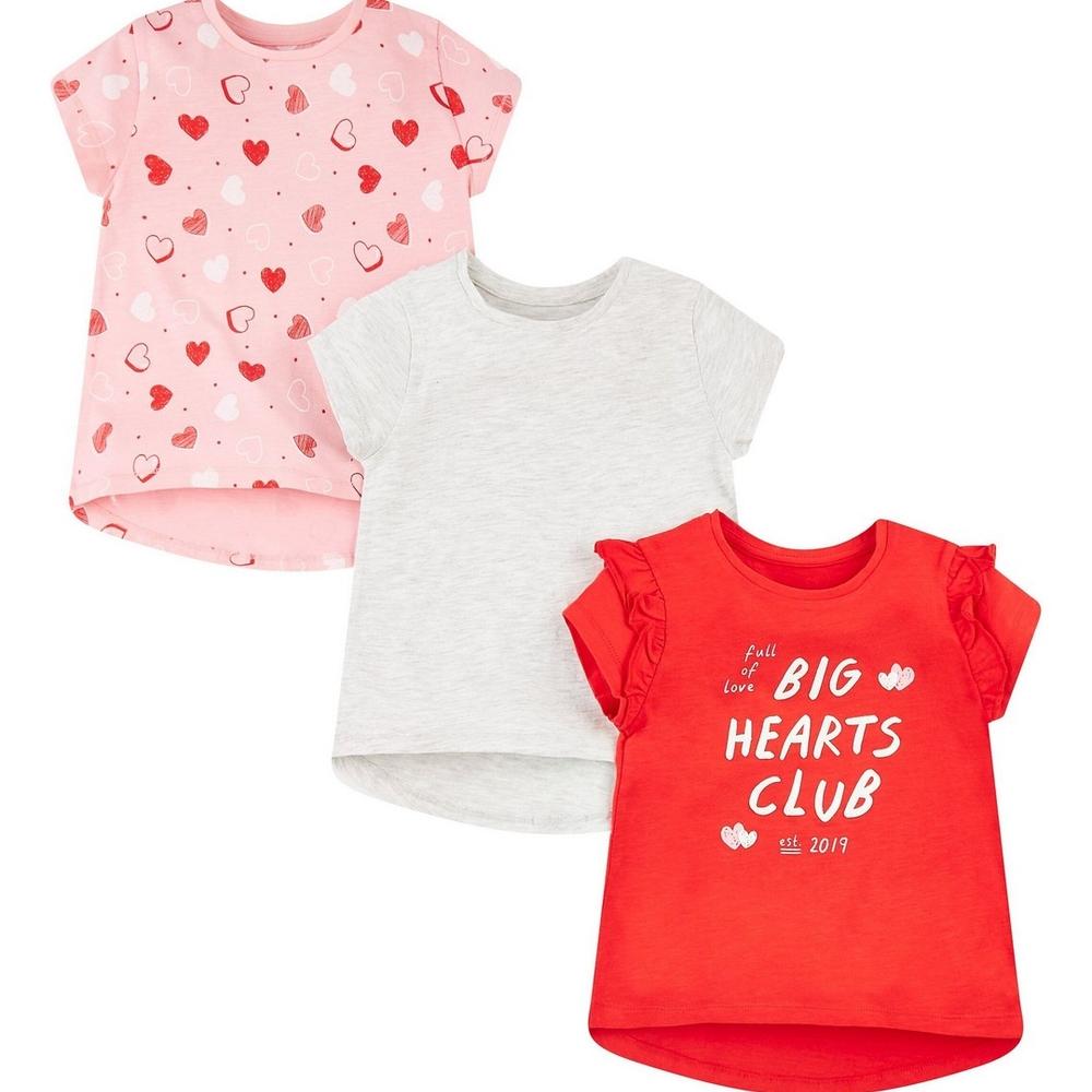 

Big Hearts Club Red Grey And Pink T-Shirts - 3 Pack