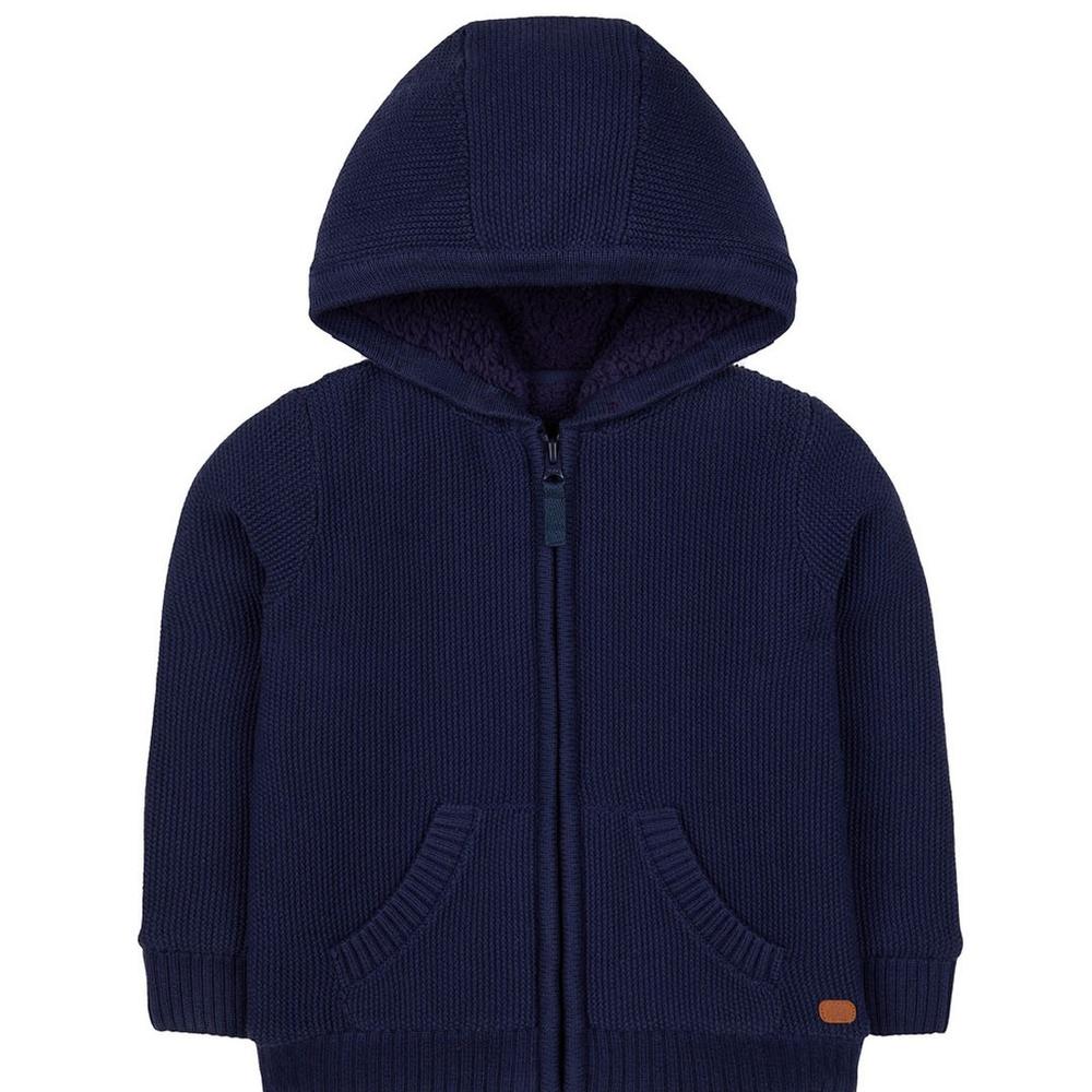 

Knitted Hoodie With Fleece Lining