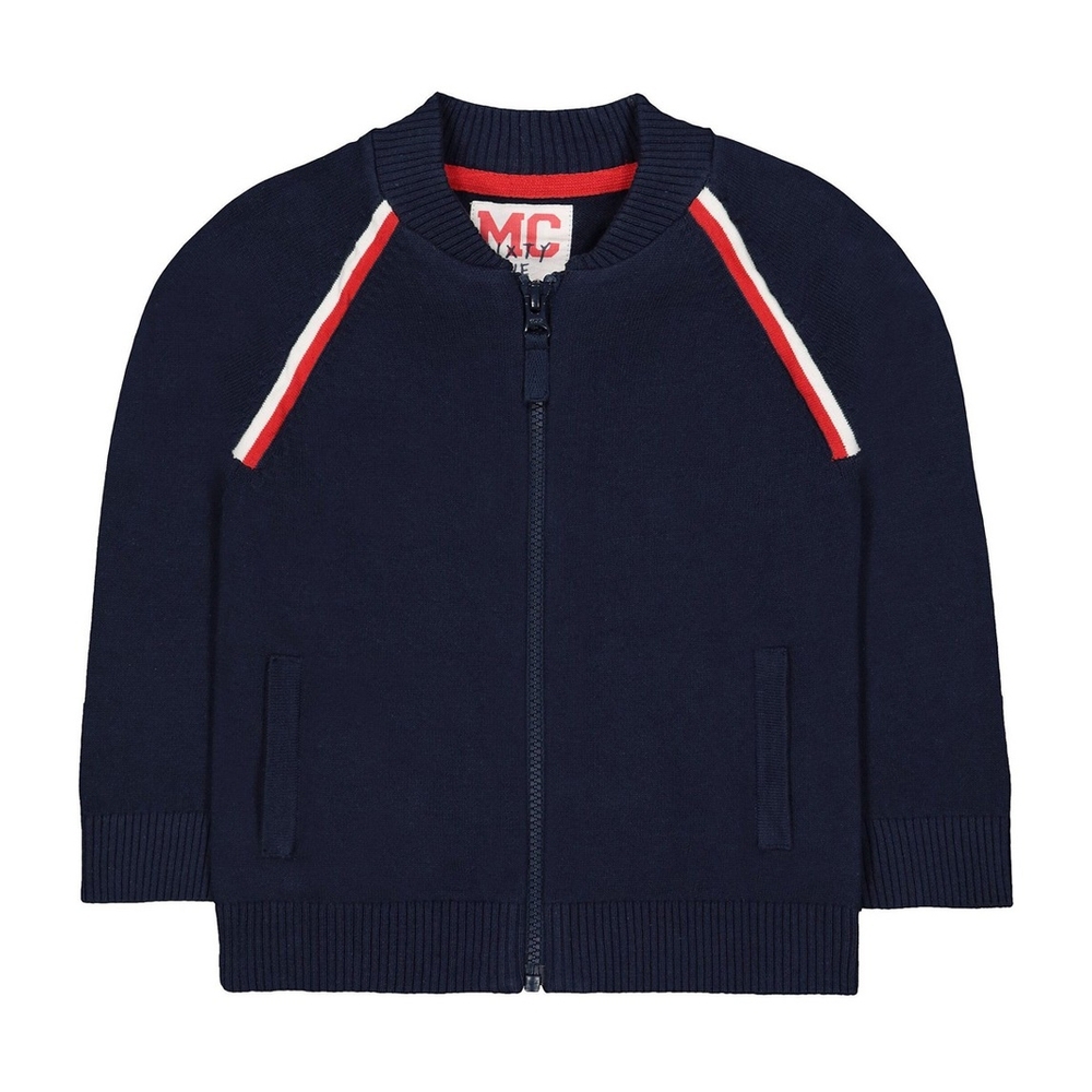 

Navy Knitted Bomber Cardigan