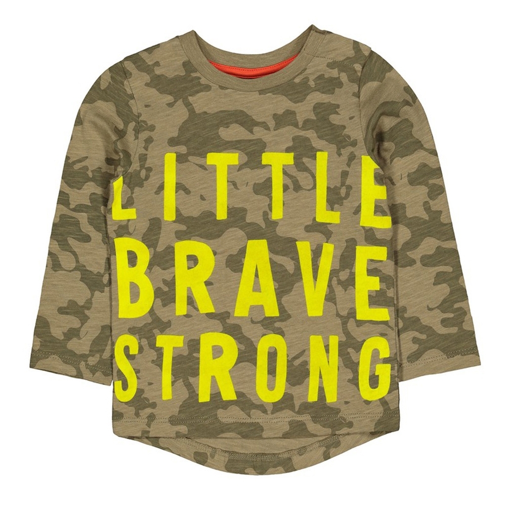 

Boys Full Sleeves T-Shirt Camo With Text Print - Green