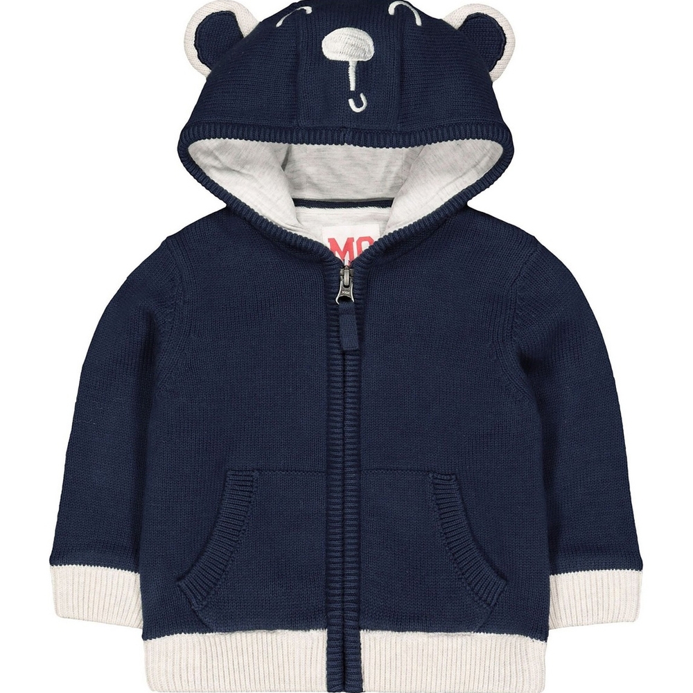 

Navy Bear Knit Zip-Through Hoodie