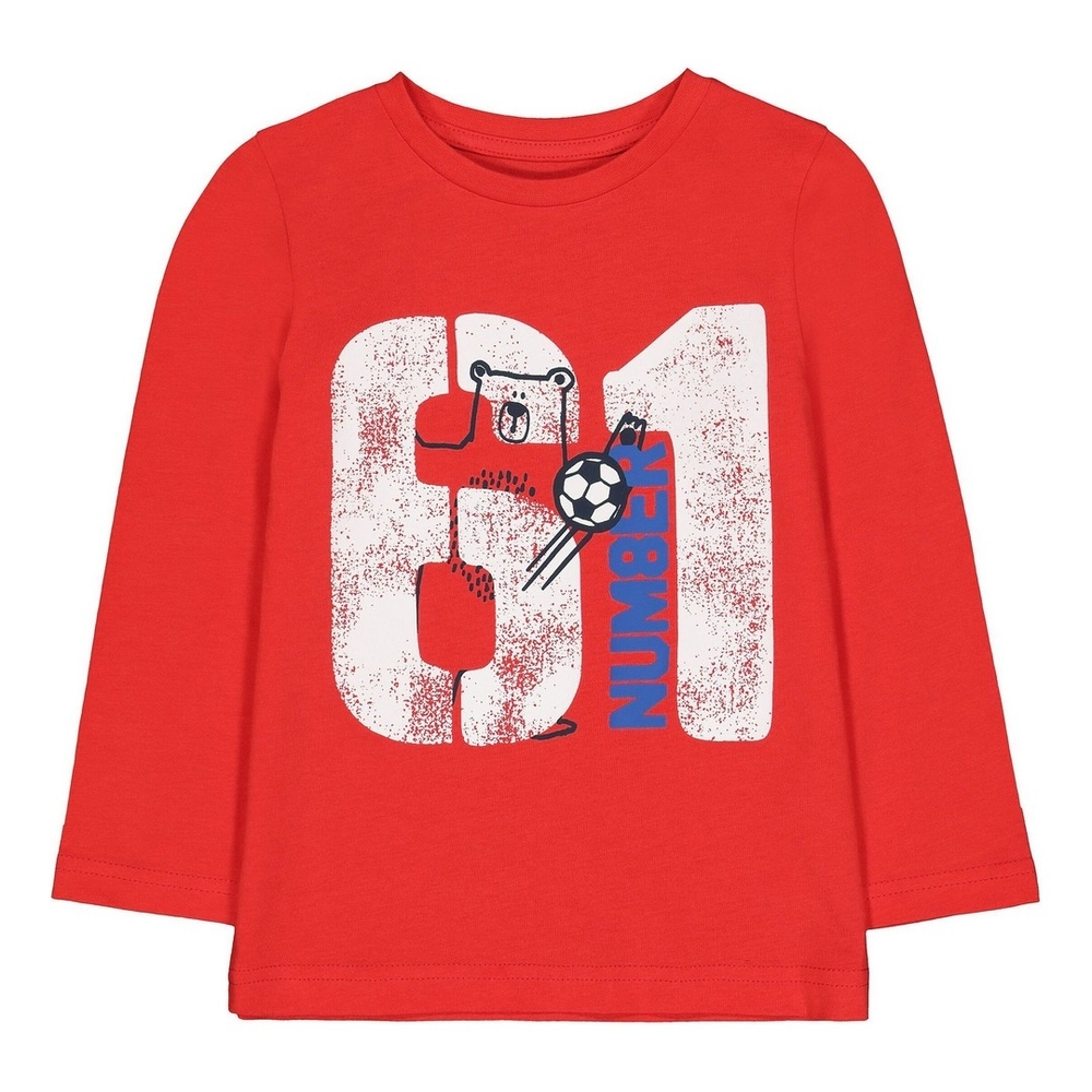 

Boys Full Sleeves T-Shirt Football Text Print - Red