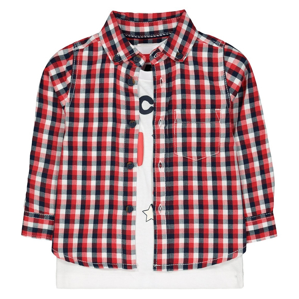 

Check Shirt And T-Shirt Set