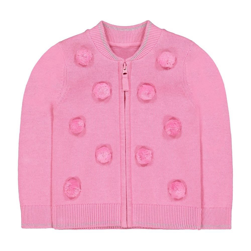 

Pink Pom Pom Zip-Through Cardigan