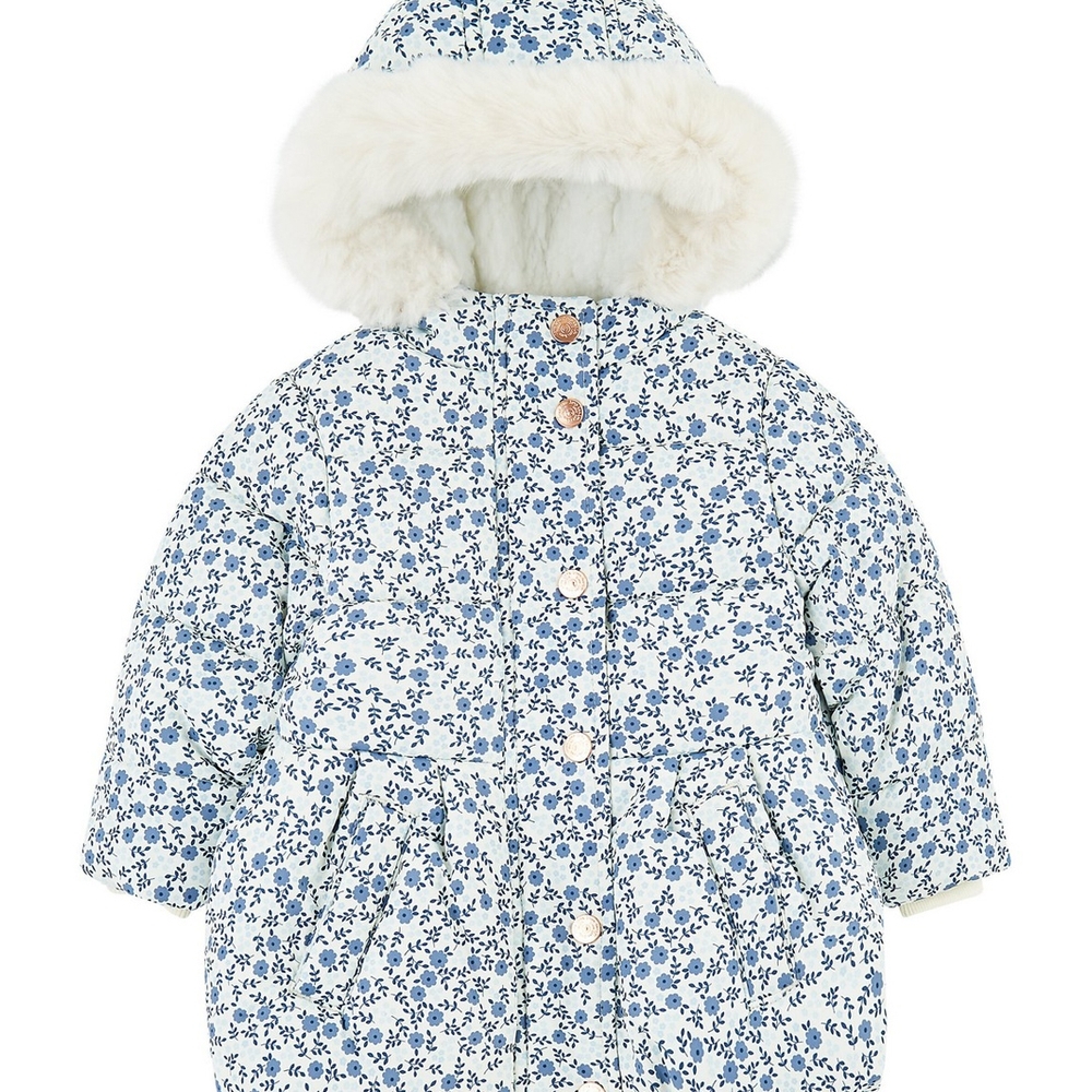 

Floral Padded Coat With Borg Lining