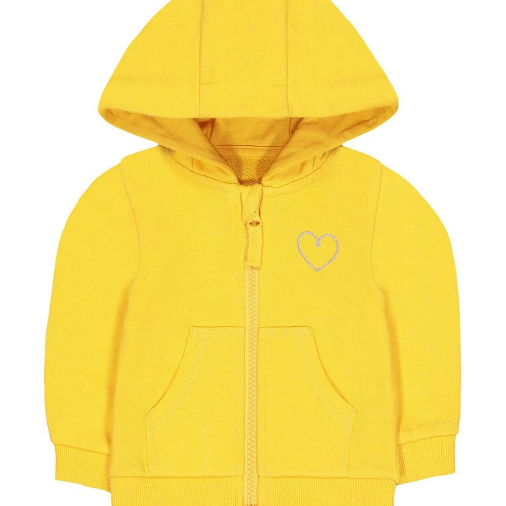 

Mustard Marl Heart Zip-Through Hoodie