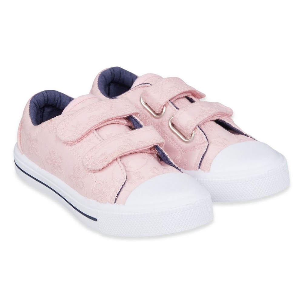 

Pink Broderie Canvas Trainers