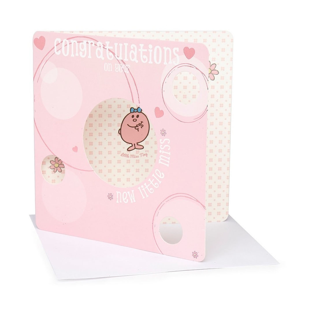 

Mothercare little miss new baby card white