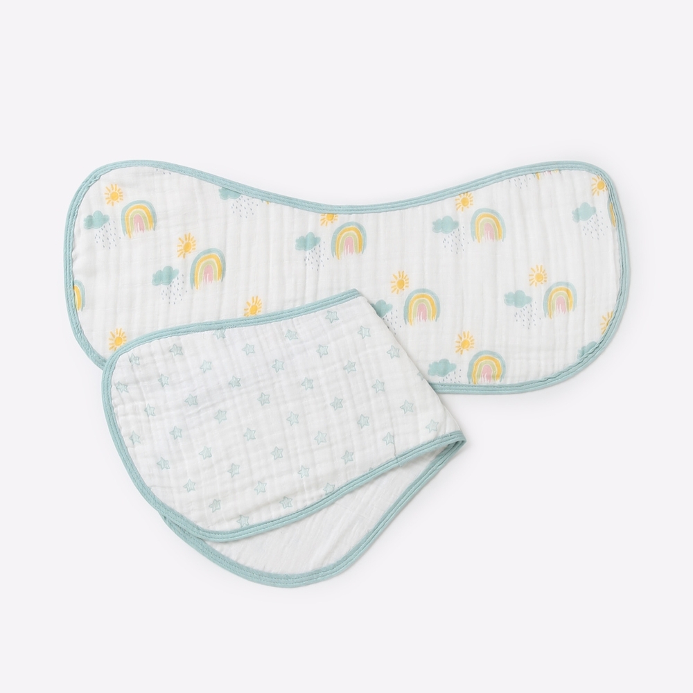 

Mila baby rainbow rows burpy bibs set multicolor