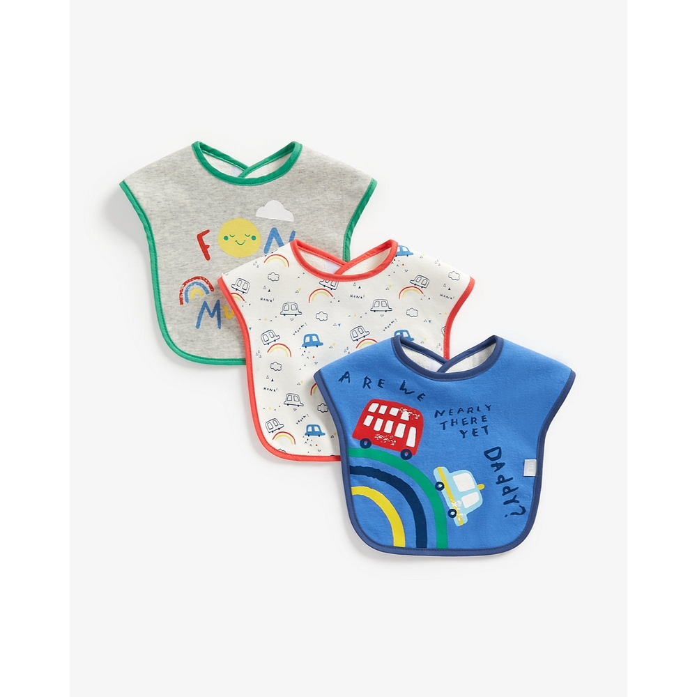 

Mothercare transport toddler bibs multicolor pack of 3