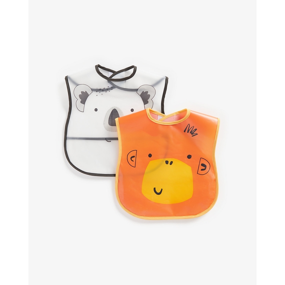 

Mothercare animals crumb-catcher bibs multicolor pack of 2