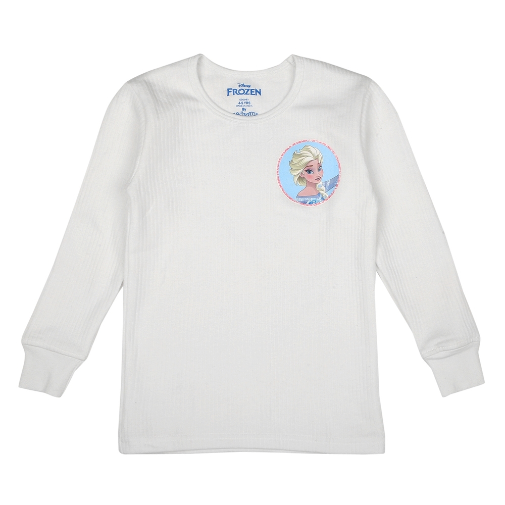 

Girls Disney Princess Full Sleeves Thermal Top - White