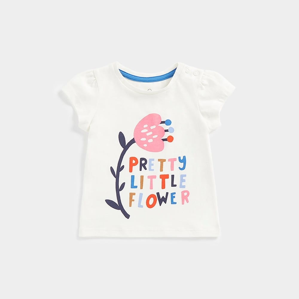 

Mothercare Girls Short Sleeve T-Shirt -White