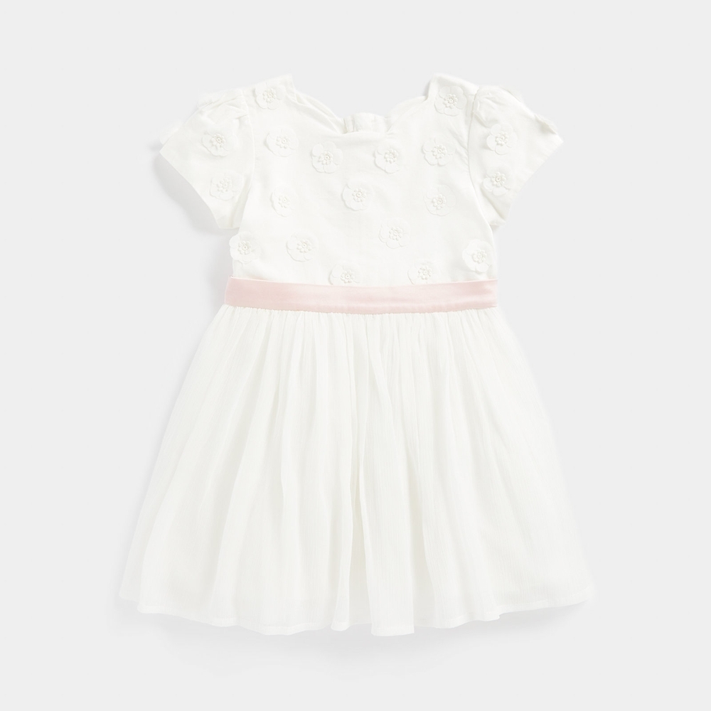 

Mothercare Girls Short Sleeve Partywear -White