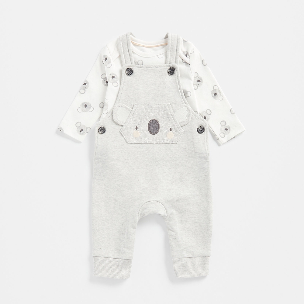 

Mothercare Unisex Full Sleeves My First Collection Dungaree Set -Grey