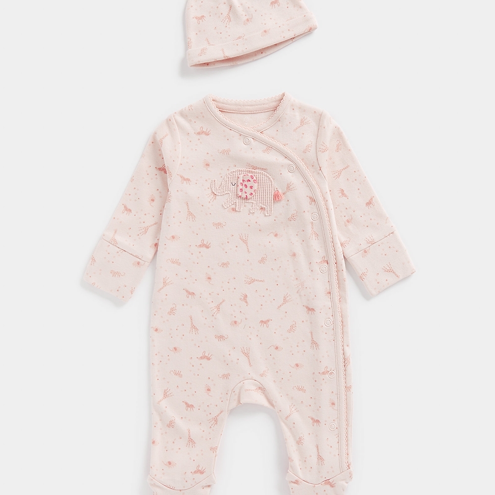 

Mothercare Girls Full Sleeves My First Collection All In One -Pink