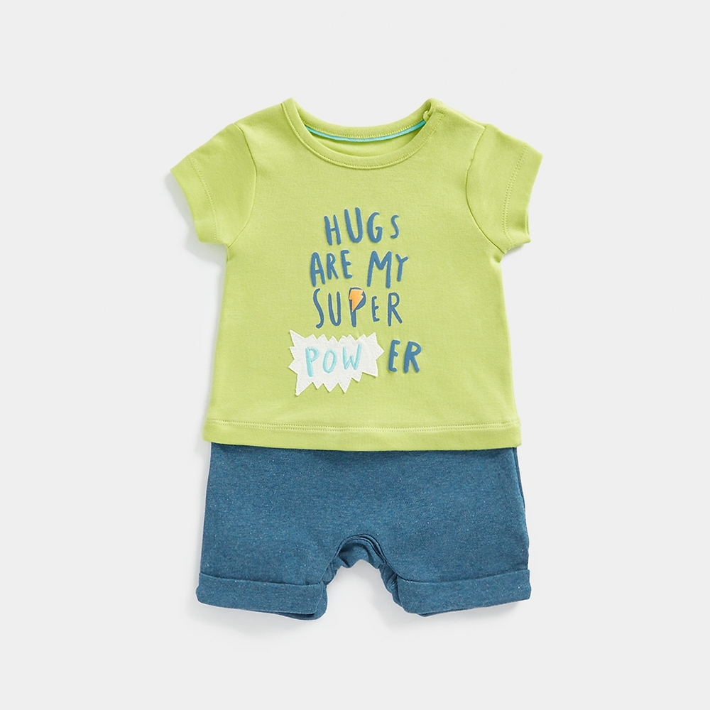 

Mothercare Boys Half Sleeve Dino deisgn Romper -Green