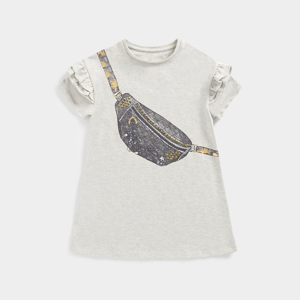 

Mothercare Girls Short Sleeve Casual Dress -Grey