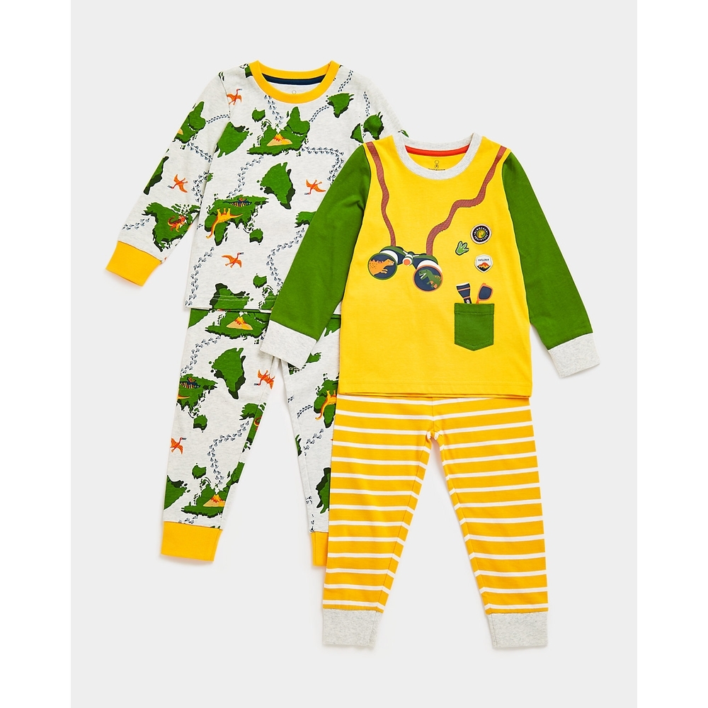 

Boys Full Sleeves Pyjama Sets -Pack of 2-Multicolor