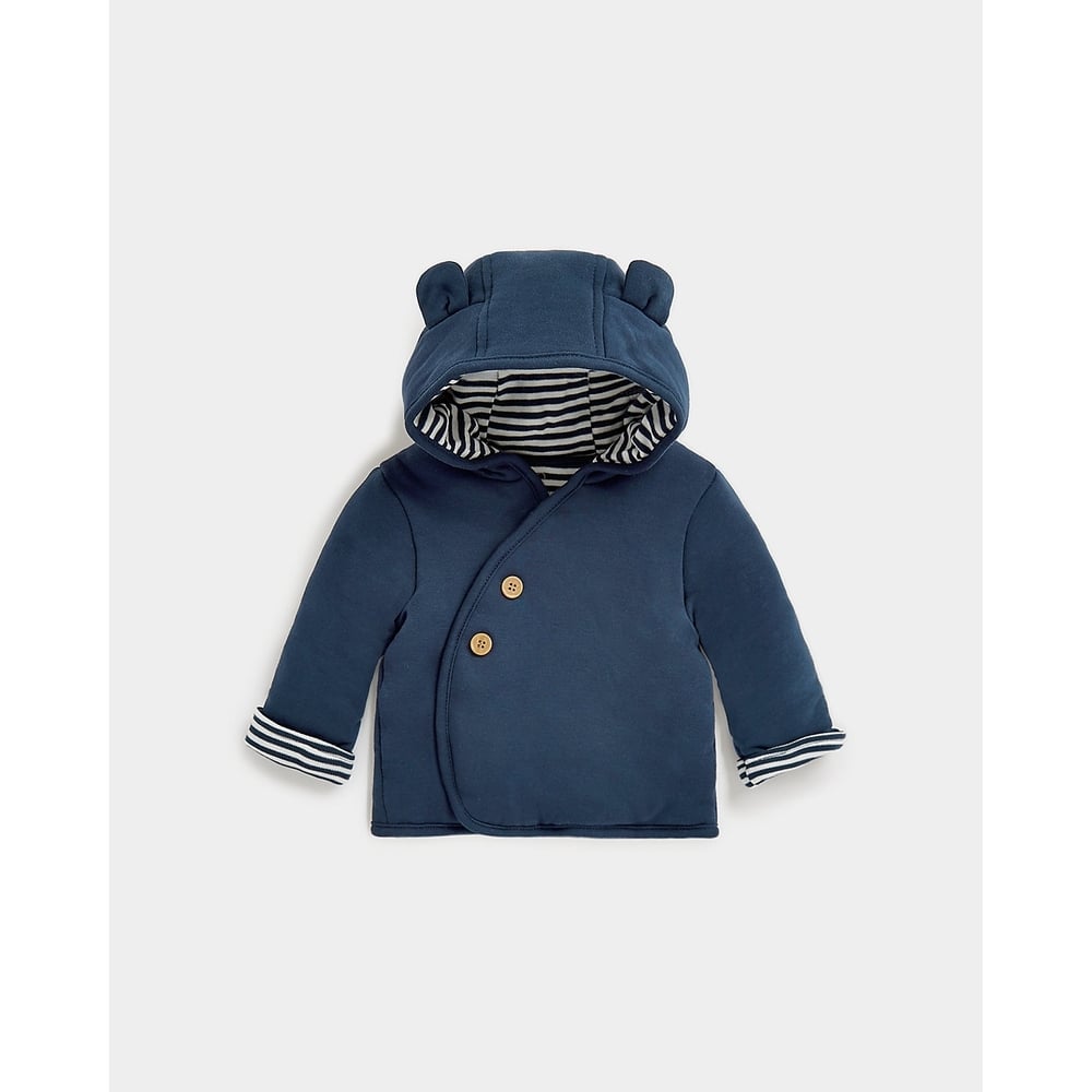 

Boys Full Sleeves Jacket 3D Hooded-Navy