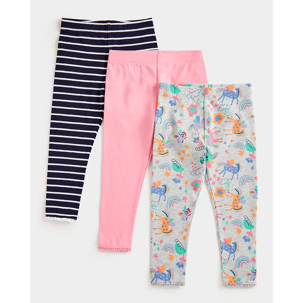 

Girls Leggings -Pack of 3-Multicolor