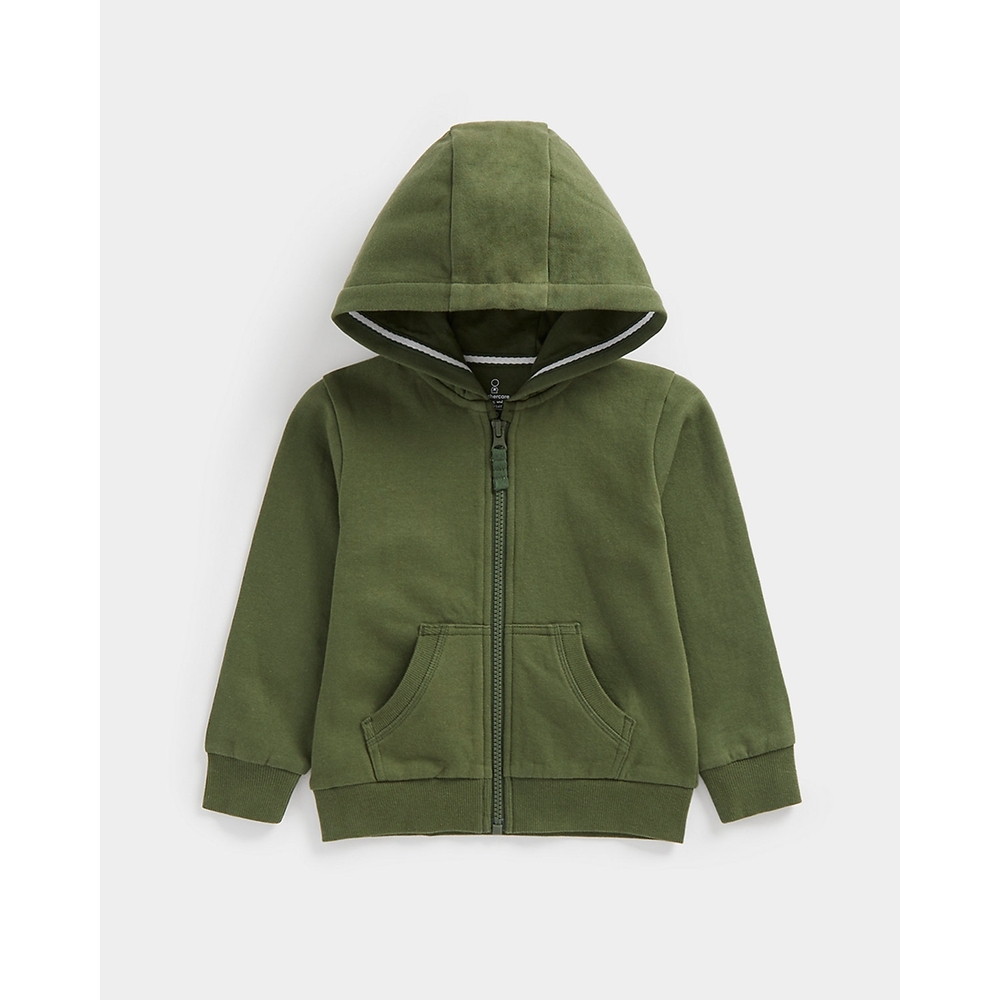 

Boys Full Sleeves Sweatshirts Hooded&amp Kangaroo Pockets-Green