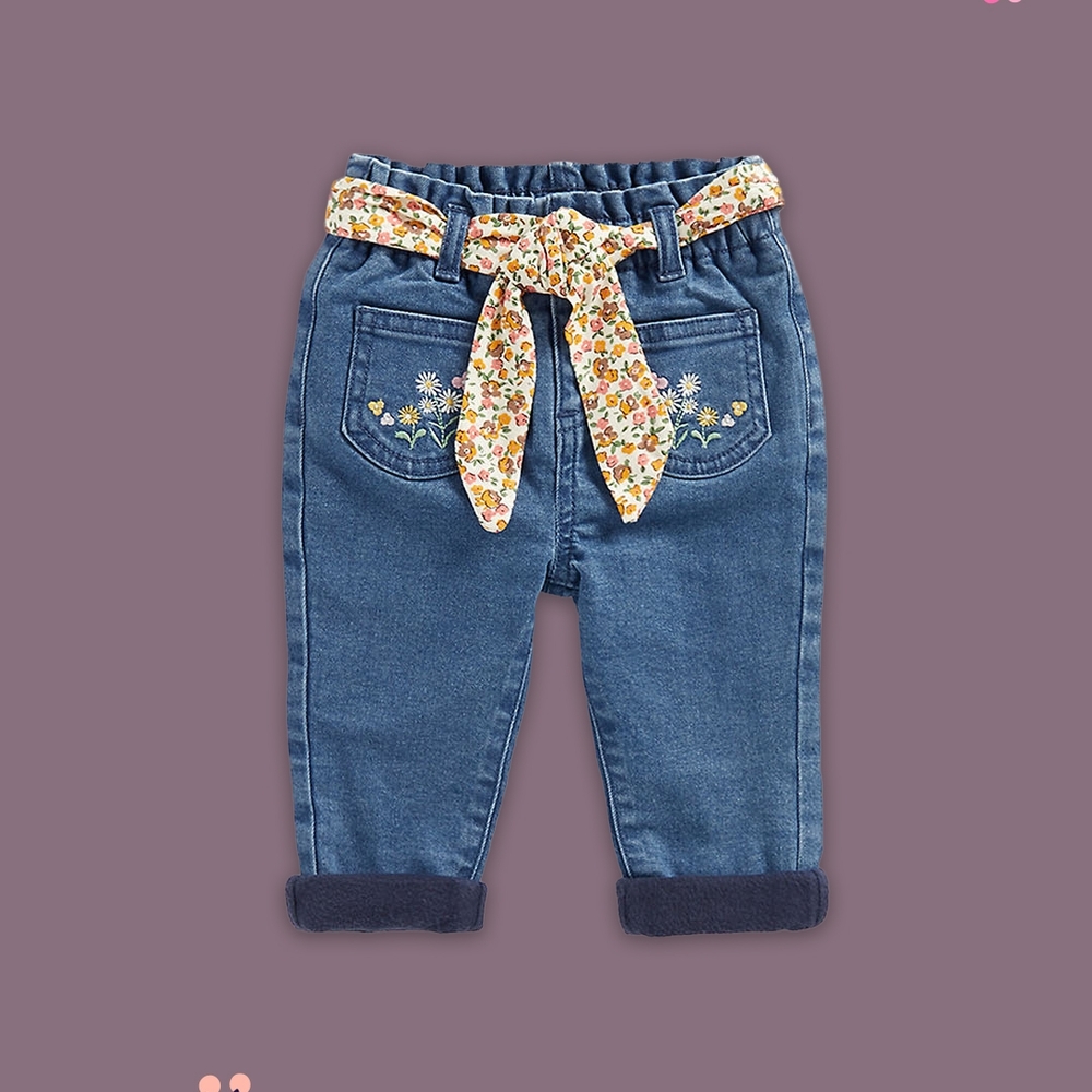 

Girls Jeans Fleece Lining-Pack of 1-Blue