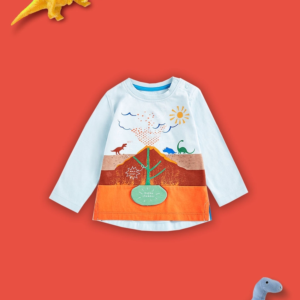 

Boys Full Sleeves T-Shirt Dino Design-Blue