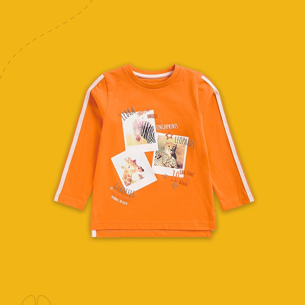 

Girls Full Sleeves T Shirts Photographic Print-Brown