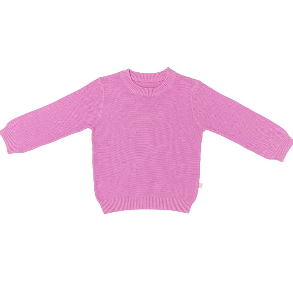 

H by Hamleys Girls Full Sleeve Sweater Heart Design-Pink