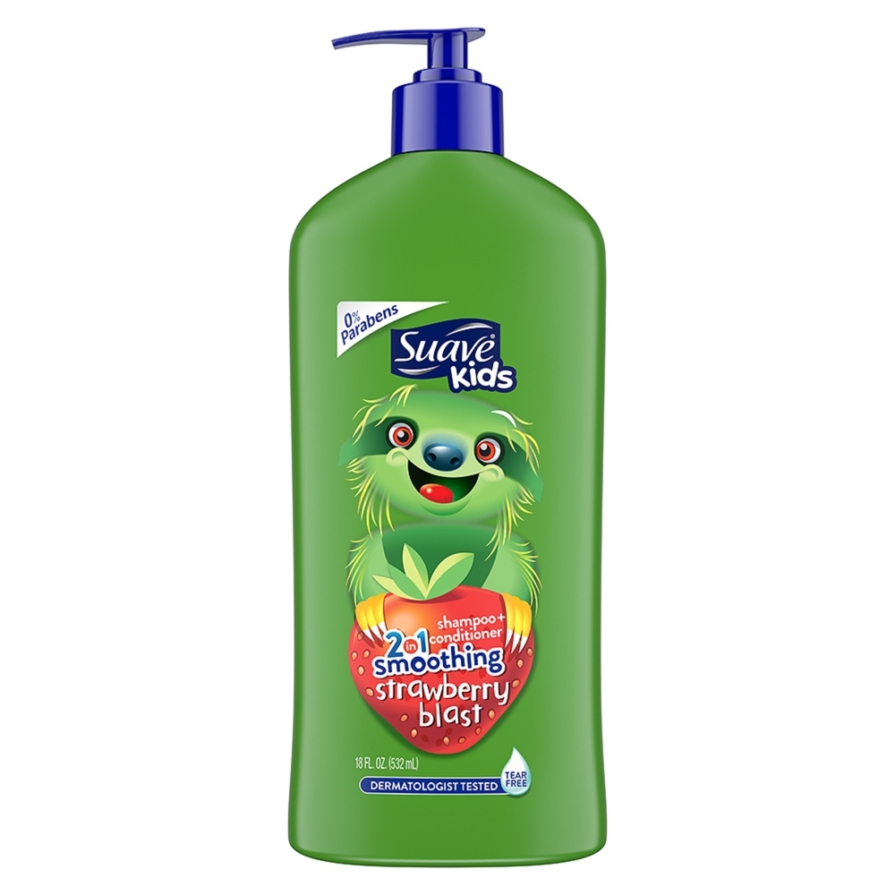 

Suave kids 2 in 1 strawberry smoother shampoo green 532ml