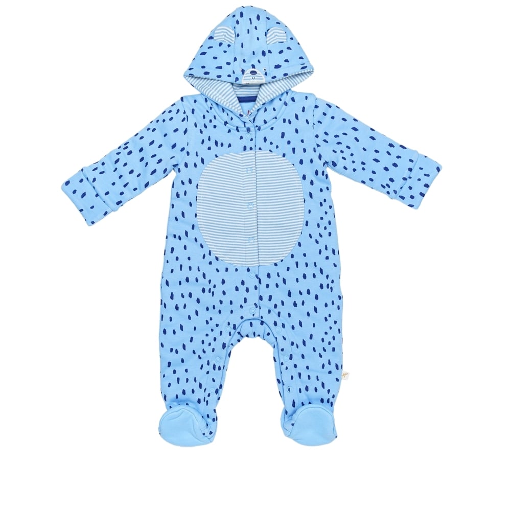 

H by Hamleys Boys Full Sleeve Sleepsuit Wadded 3D Ear Details-Multicolor