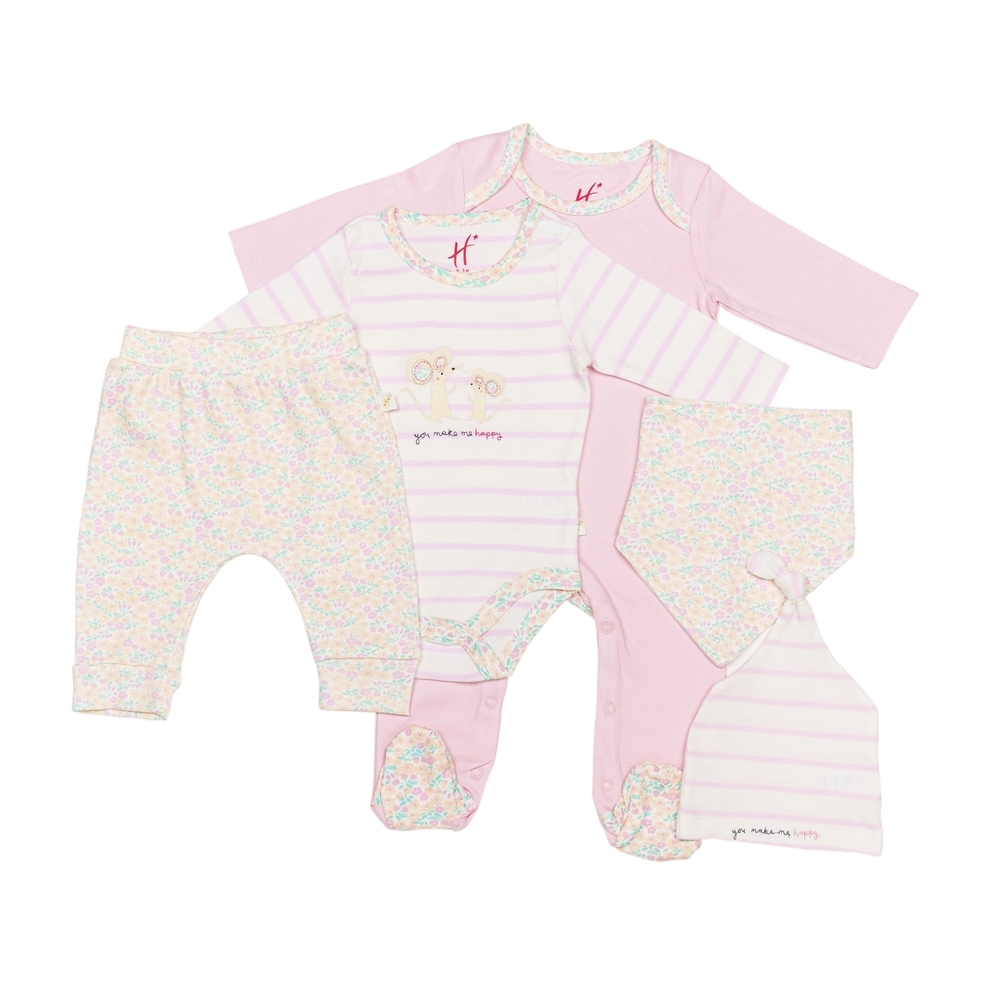 

H by Hamleys Girls Full Sleeve Gift Set Five Piece-Multicolor