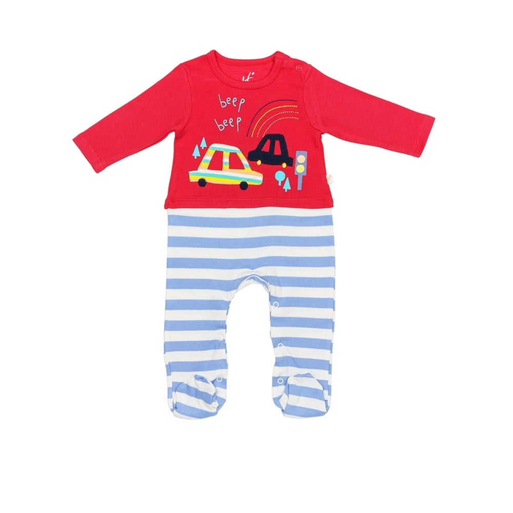 

H by Hamleys Boys Full Sleeve Sleepsuit Mock T Shirt-Multicolor