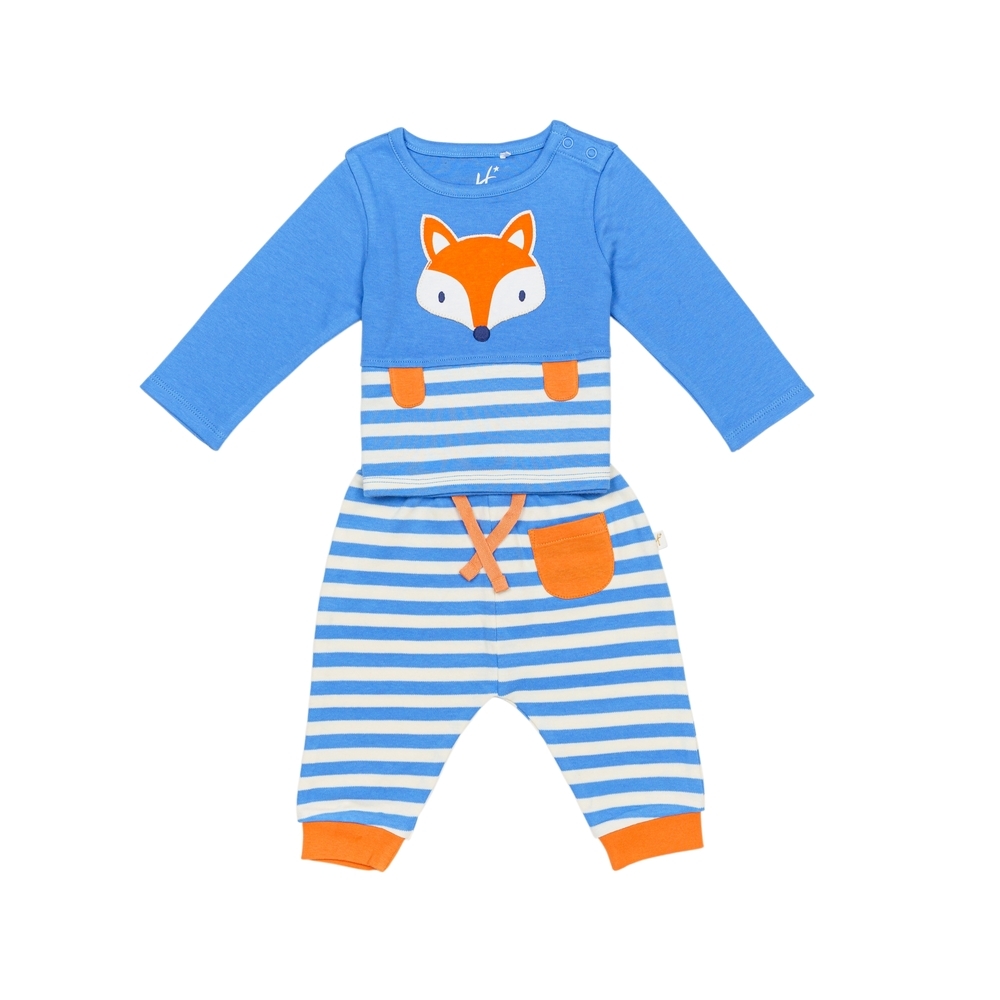 

H by Hamleys Boys Full Sleeve Sweat Jogger Set Fox Design-Multicolor