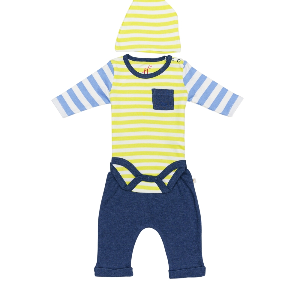 

H by Hamleys Boys Full Sleeve Gift Set 3 Piece-Multicolor